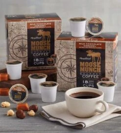 Harry & David Milk Chocolate Caramel Moose Munch Single-Serve Coffee 4/18 Count -Miscela Drink Store 18 32719 30w 01ec 1