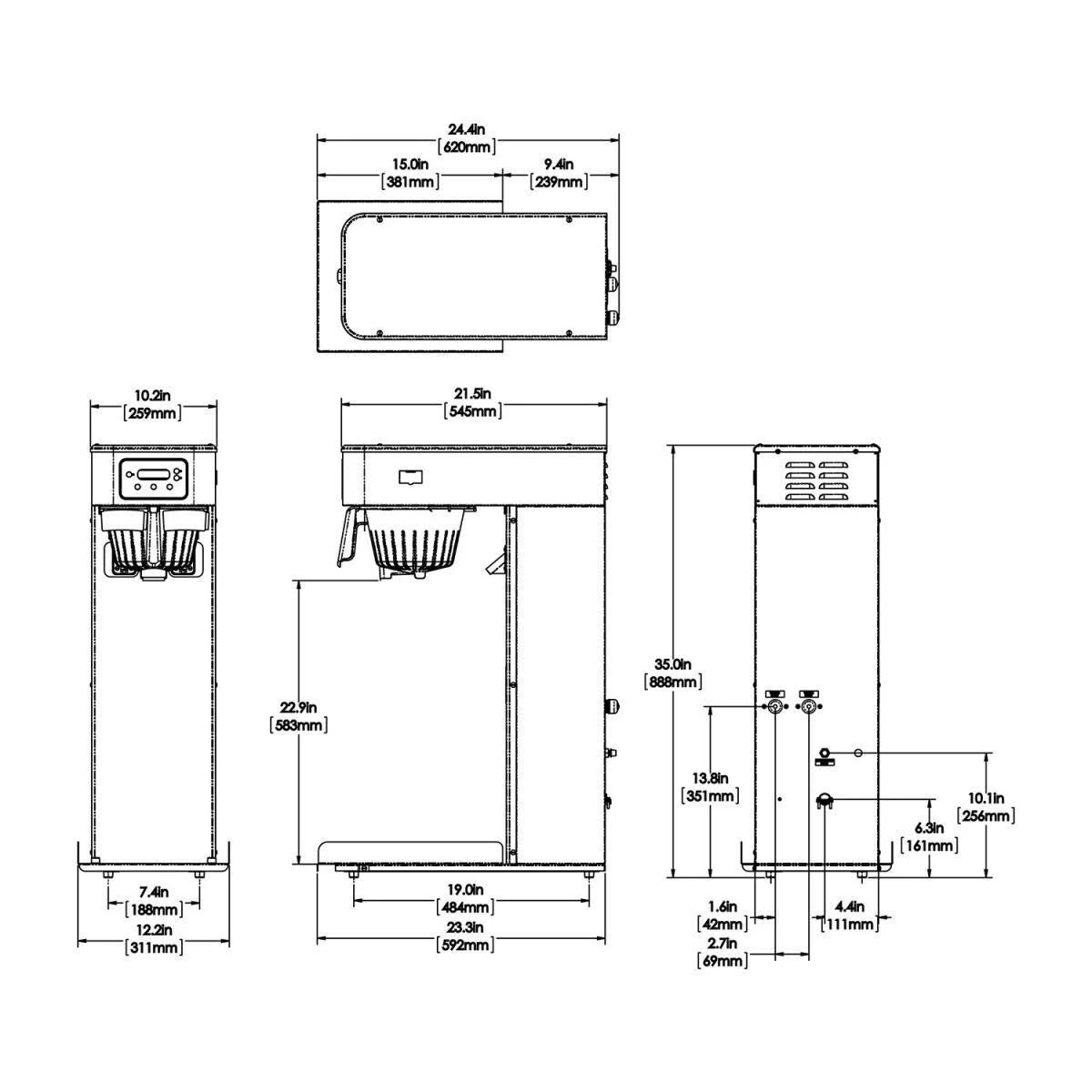 BUNN® Bunn 52000.0301 ITB Infusion Dual Dilution Single Tea Brewer - 120V 4 BUNN® Bunn 52000.0301 ITB Infusion Dual Dilution Single Tea Brewer - 120V - Image 2