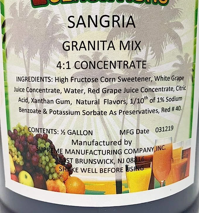 Tropical Sensations - Red Sangria Frozen Granita Mix, 1 Bottle 64 Oz 5 Tropical Sensations - Red Sangria Frozen Granita Mix, 1 Bottle 64 Oz - Image 3