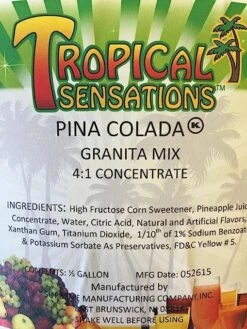 Tropical Sensations - Pina Colada Granita Mix, 1 Bottle 64 Oz 8 Tropical Sensations - Pina Colada Granita Mix, 1 Bottle 64 Oz -Miscela Drink Store 91 8dljuqrl. sy679 1