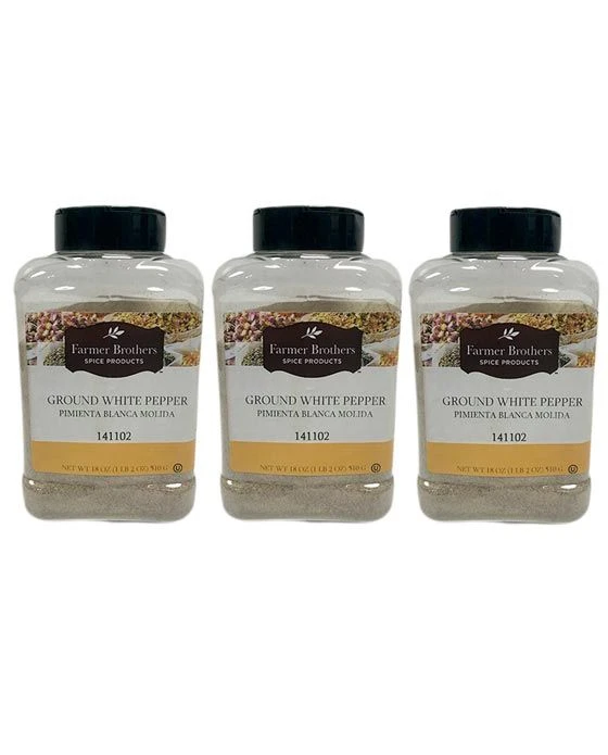 Farmer Brothers Ground White Pepper (3 Bottles/1 Lb 2 Oz Ea.) 3 Farmer Brothers Ground White Pepper (3 Bottles/1 Lb 2 Oz Ea.)