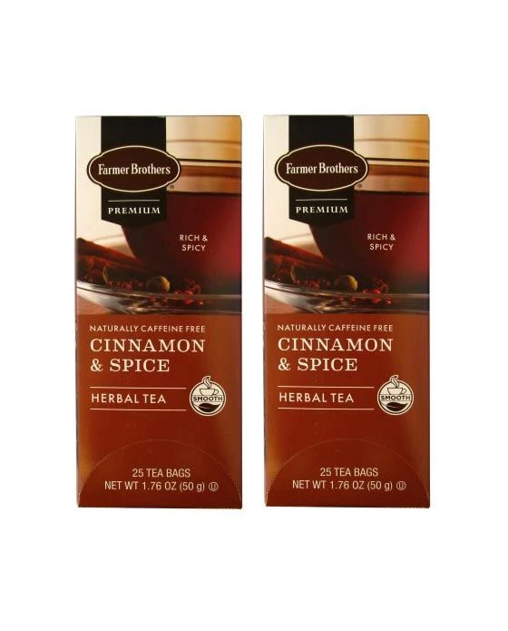 Farmer Brothers Premium: Cinnamon Hot Tea, 2/25 Ct Tea Boxes 3 Farmer Brothers Premium: Cinnamon Hot Tea, 2/25 Ct Tea Boxes