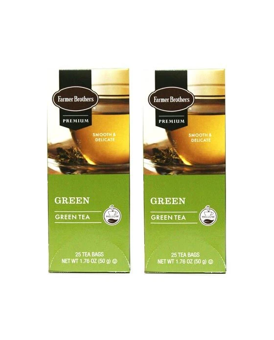 Farmer Brothers Premium: Green Tea, 2/25 Ct Tea Boxes 3 Farmer Brothers Premium: Green Tea, 2/25 Ct Tea Boxes