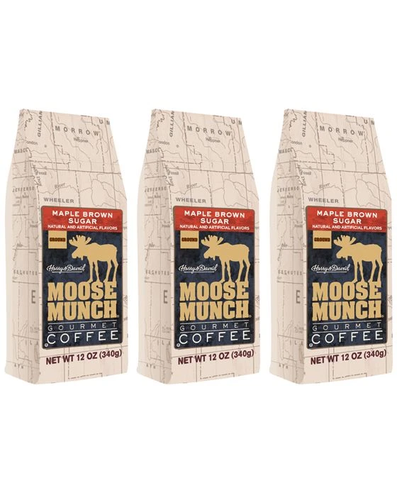 Harry & David Moose Munch Maple Brown Sugar Ground Gourmet Coffee 3 Bags (12 Oz Each) 3 Harry & David Moose Munch Maple Brown Sugar Ground Gourmet Coffee 3 Bags (12 Oz Each)
