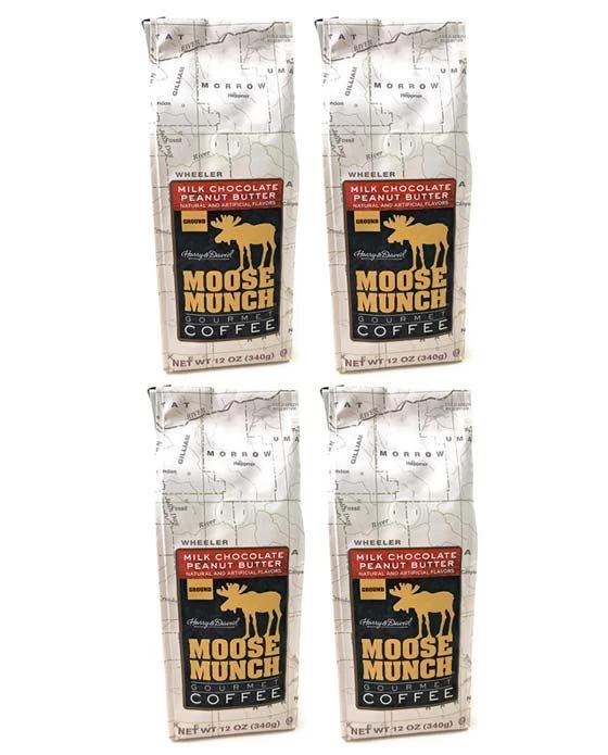 Harry & David Moose Munch Milk Chocolate Peanut Butter Ground Gourmet Coffee 4 Bags 3 Harry & David Moose Munch Milk Chocolate Peanut Butter Ground Gourmet Coffee 4 Bags