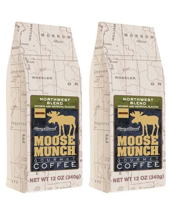 Harry & David Northwest Blend Moose Munch Ground Coffee - 2 Bags(12 Oz Each) 3 Harry & David Northwest Blend Moose Munch Ground Coffee - 2 Bags(12 Oz Each)