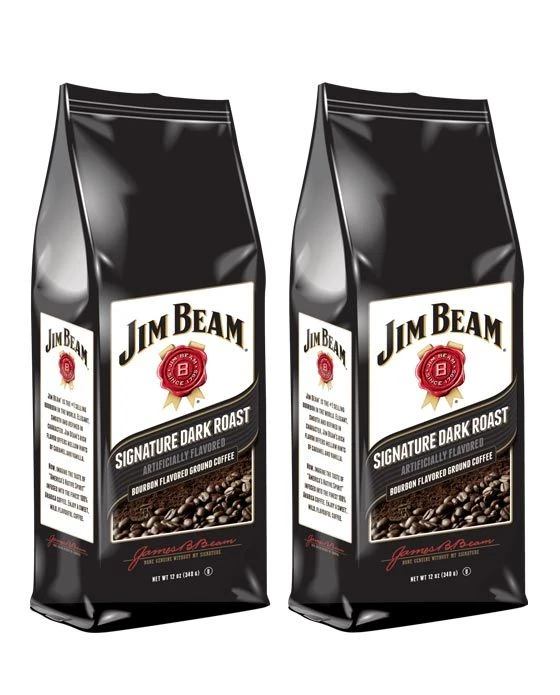 Jim Beam Signature Dark Roast Bourbon Flavored Ground Coffee, 2 Bags (12 Oz Ea.) 3 Jim Beam Signature Dark Roast Bourbon Flavored Ground Coffee, 2 Bags (12 Oz Ea.)