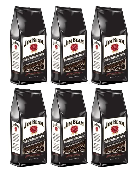Jim Beam Signature Dark Roast Bourbon Flavored Ground Coffee, 6 Bags (12 Oz Ea.) 3 Jim Beam Signature Dark Roast Bourbon Flavored Ground Coffee, 6 Bags (12 Oz Ea.)
