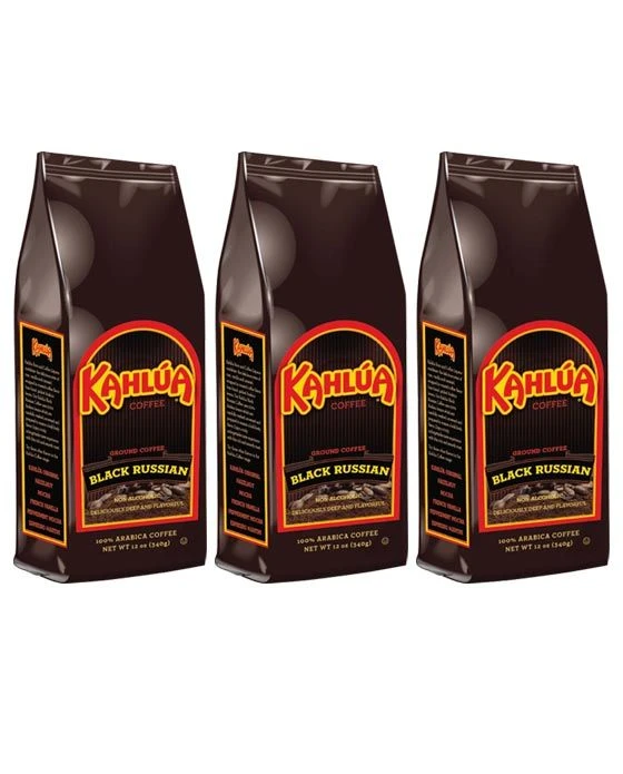 Kahlua Black Russian Gourmet Ground Coffee (3 Bags/12 Oz) 3 Kahlua Black Russian Gourmet Ground Coffee (3 Bags/12 Oz)