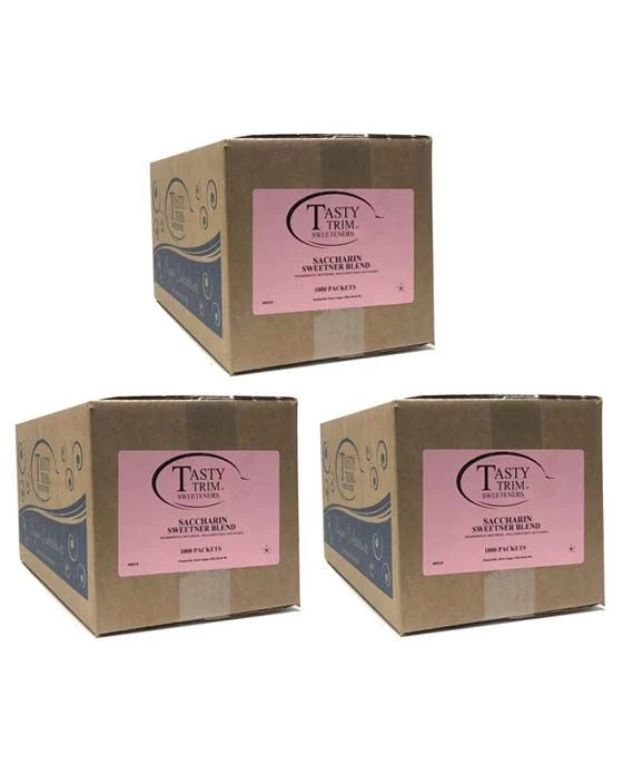 Tasty Trim Saccharin (Pink Sugar Substitute), 3 Boxes (1,000 Packets Ea.) 3 Tasty Trim Saccharin (Pink Sugar Substitute), 3 Boxes (1,000 Packets Ea.)