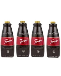 Torani Dark Chocolate Sauce, 4 Bottles/64 Oz Ea. Free Pump Included