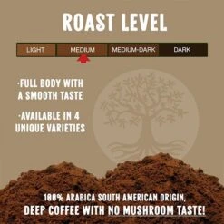 Ancient Roots Hazelnut Medium Roast Flavored Mushroom Ground Coffee 4/12 Oz Bags -Miscela Drink Store ancient roots french vanilla flavored mushroom coffee french vanilla coffee2 2 1 1 1 1 1 1