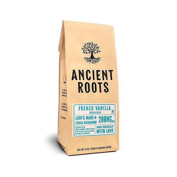 Ancient Roots French Vanilla Flavored Mushroom Coffee By Corim Premium Blends 6/12 Oz Bags 4 Ancient Roots French Vanilla Flavored Mushroom Coffee By Corim Premium Blends 6/12 Oz Bags - Image 2