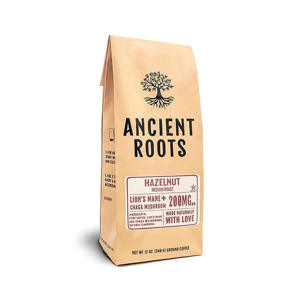 Ancient Roots Hazelnut Medium Roast Flavored Mushroom Ground Coffee 2/12 Oz Bags 4 Ancient Roots Hazelnut Medium Roast Flavored Mushroom Ground Coffee 2/12 Oz Bags - Image 2