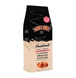 Baileys Bailey's, Hazelnut Irish Cream, Flavored Ground Coffee (4 Bags/10 Oz) -Miscela Drink Store baileys hazelnut irish cream flavored ground coffee 10 oz bag 1 1