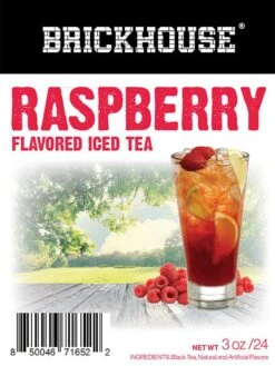 Brickhouse Raspberry Flavored Iced Tea, 24/3 Oz Packets, Loose Leaf With Filters -Miscela Drink Store brickhouse raspberry flavored iced tea 2