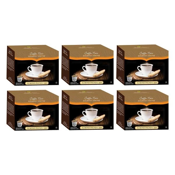 Caffe Noir Gourmet Coffee Almond Pound Cake, Single Serve Beverage Cups, 6 Box 12 Count Each 3 Caffe Noir Gourmet Coffee Almond Pound Cake, Single Serve Beverage Cups, 6 Box 12 Count Each