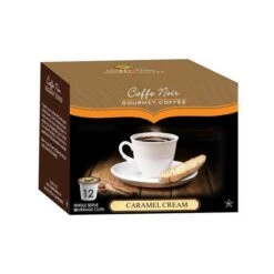 Caffe Noir Gourmet Coffee Caramel Cream, Single Serve Beverage Cups, 6 Box 12 Count Each -Miscela Drink Store caffe noir gourment coffee caramel cream 12 ct