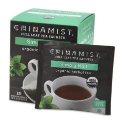 China Mist - Simply Mint Herbal Full Leaf Tea Sachet, 2 Boxes 15 Count Each -Miscela Drink Store china mist simply mint herbal full leaf tea sachet 15 count box 2