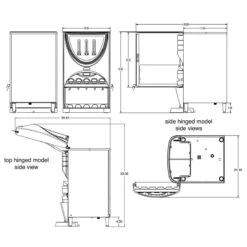 BUNN® Bunn 37000.0022 IMIX-5 BLK HW Powdered Cappuccino Dispenser With Top Hinged Door And Hot Water Faucet - 5 Hoppers -Miscela Drink Store d51 3 1