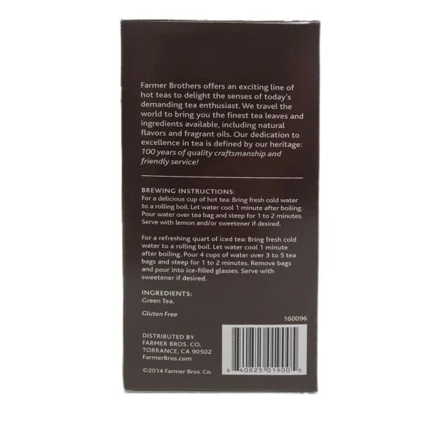 Farmer Brothers Premium: Green Tea, 2/25 Ct Tea Boxes 7 Farmer Brothers Premium: Green Tea, 2/25 Ct Tea Boxes - Image 5