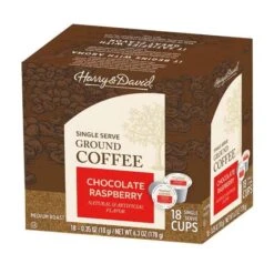 Harry & David Chocolate Raspberry Single Serve Cups, 2/18 Count -Miscela Drink Store harry david chocolate raspberry single serve cups 1 box