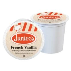 Junior's Most Fabulous French Vanilla, Medium Roast Single Single Serve 18 Ct -Miscela Drink Store juniors most fabulous french vanilla medium roast single single serve 100 ct 1
