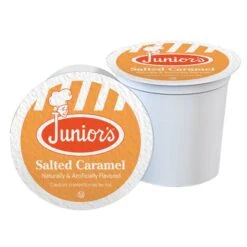 Junior's Most Fabulous Salted Caramel, Medium Roast Single Single Serve 4/18 Ct 6 Junior's Most Fabulous Salted Caramel, Medium Roast Single Single Serve 4/18 Ct -Miscela Drink Store juniors most fabulous salted caramel medium roast single single serve 100 ct 1 1 1