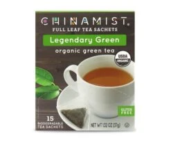 China Mist - Legendary Green Organic Black Full Leaf Tea Sachet, 2 Boxes 15 Count - Biodegradable And Individually Wrapped -Miscela Drink Store legendarygreen teasachet packet 1