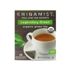 China Mist - Legendary Green Organic Black Full Leaf Tea Sachet, 15 Count Box -Miscela Drink Store legendarygreen teasachet packet 1 2