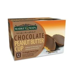Market & Main Chocolate Peanut Butter Single Serve Coffee Cups, 2 Boxes (24 Cups) -Miscela Drink Store market main chocolate peanut butter cup ground coffee single serve cups 1box 12cups 2