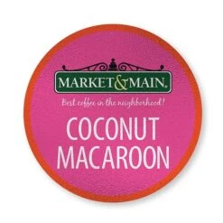 Market & Main Coconut Macaroon Single Serve Coffee Cups, 2 Boxes (24 Cups) 12 Market & Main Coconut Macaroon Single Serve Coffee Cups, 2 Boxes (24 Cups) -Miscela Drink Store market main onecup coconut macaroon compatible with keurig k cup brewers 12 count2 2