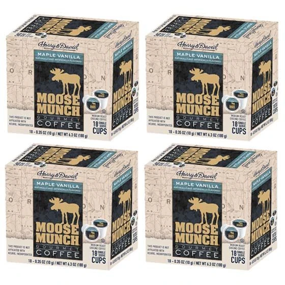 Moose Munch Maple Vanilla Single Serve Coffee By Harry & David, 4/18 Count 3 Moose Munch Maple Vanilla Single Serve Coffee By Harry & David, 4/18 Count