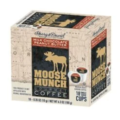 Moose Munch Northwest Blend, Chocolate Caramel, Chocolate Peanut Butter, Maple Walnut 4/18 Ct Boxes -Miscela Drink Store peanutbutter2 3