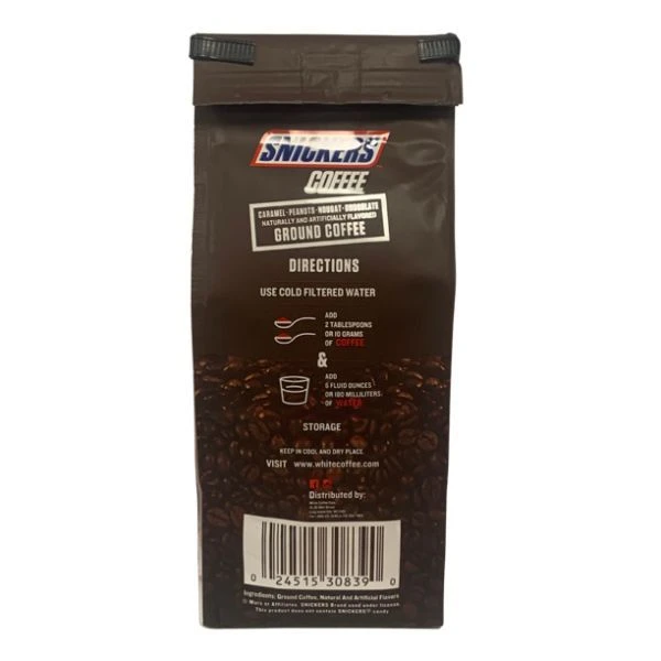 Snickers Caramel, Peanuts, Nougat And Chocolate, Naturally And Artificially Flavored Ground Coffee, 2/10 Oz Bags 6 Snickers Caramel, Peanuts, Nougat And Chocolate, Naturally And Artificially Flavored Ground Coffee, 2/10 Oz Bags - Image 4