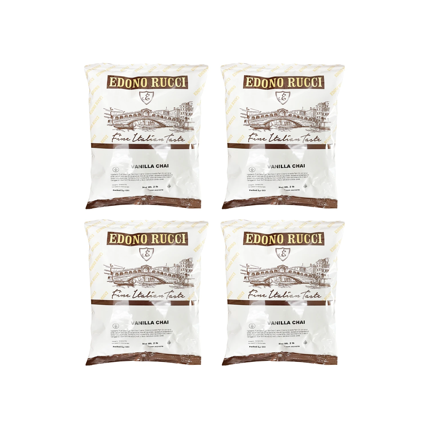 Edono Rucci Vanilla Chai Tea Latte 4 Bags (2 Lbs Each) 3 Edono Rucci Vanilla Chai Tea Latte 4 Bags (2 Lbs Each)