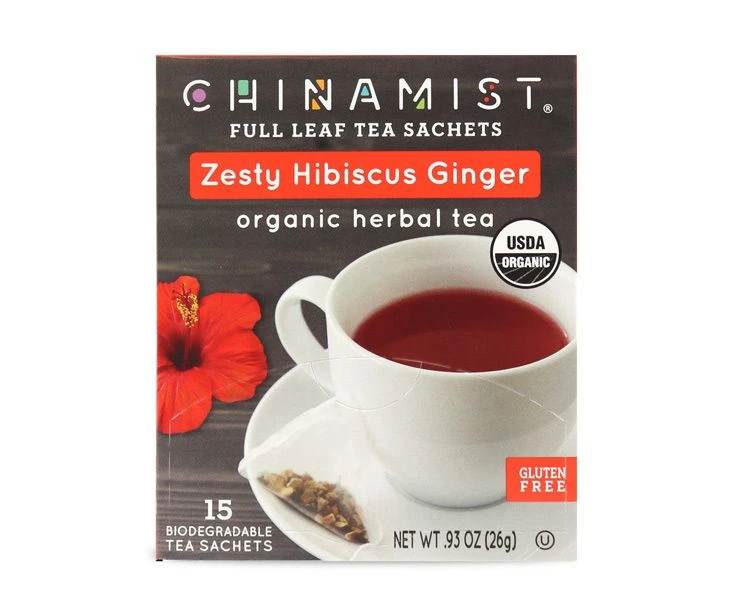 China Mist - Zesty Hibiscus Ginger Organic Black Full Leaf Tea Sachet, 6 Boxes 15 Count Each 6 China Mist - Zesty Hibiscus Ginger Organic Black Full Leaf Tea Sachet, 6 Boxes 15 Count Each - Image 4